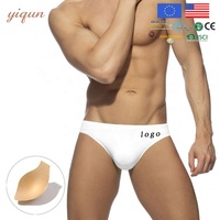 Slip de bain pour hommes personnalisé en gros, sexy, taille basse, imprimé numérique drapeau américain, style T-back, pour la plage et les sources chaudes