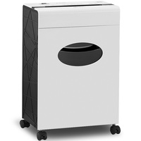 Déchiqueteuse de papier/cartes compacte et pratique pour la maison ou le bureau, niveau de sécurité P-4, 8 feuilles, avec bac extractible de 17 L, certification CE