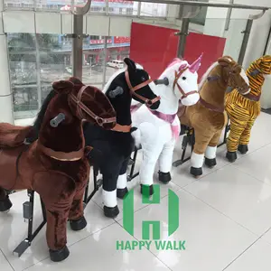 骑动物玩具步行动物骑玩具马儿童毛绒机械马骑车轮出售