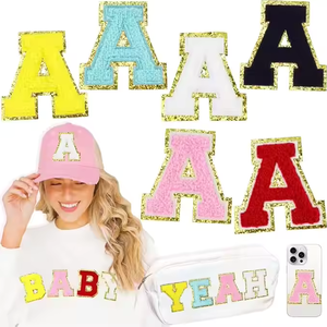 Parches de Letras Autoadhesivos Personalizados, Bordados en Tela con Letras Inglesas Doradas, Parche de Chenilla de 5.5cm - Product Image 2