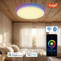 Plafonnier intelligent RGBCW 1800LM Tuya Wifi pour Alexa Google App Control, plafonnier LED à intensité variable pour la maison