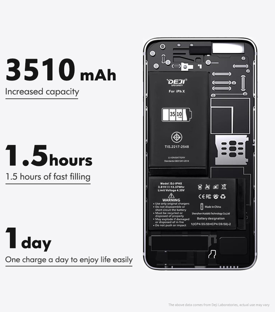 3510mah Neutral Sticker Standard Battery for iphone X 3.81 Oem Obm Odm