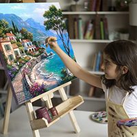 Home Decor DIY Digital Kids Digital 24 Couleurs Peintures Acryliques 40*50cm peinture par numéros kits peinture à l'huile
