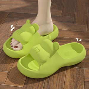 Fashionable Flip Flops Anti Odor Open Toe Knit Upper PVC Outsole Lightweight Cushioned Eco-Friendly Indoor <b>Slippers</b> All Seasons - Product Image 3