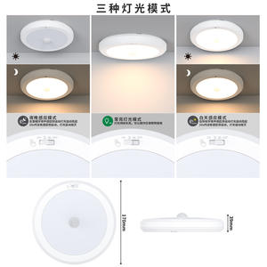 Plafonnier LED T077 à piles avec capteur de mouvement, veilleuse à montage en surface pour couloirs, halls et maisons - Product Image 4