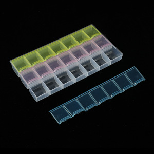 Portable Pill Storage Box 3 Rows 7 Days 21 Compartments Rainbow Colored With Diamond Inserts Customizable Daily Use - Product Image 1