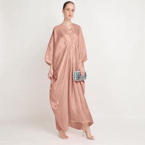 Vestido SatiMaxi Brillante con Mangas de Murciélago, Holgado, Tipo Kaftan para <span class=keywords><strong>Mujer</strong></span> - Product Image 2
