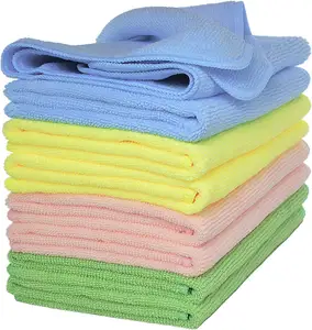 custom size microfiber glass cleaning cloth double-sided microfiber car cleaning towels