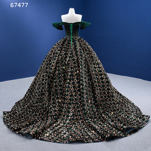 Robe de bal vert émeraude Rsm67477, épaules dénudées, sexy, luxueuse, dos nu, brillante, robe de soirée pour femmes - Product Image 4