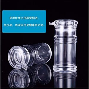 Transparent Condiment Set With Vinegar Bottle Chili Oil Jar And Toothpick Holder For Kitchen <b>Storage</b> <b>Tray</b> Oval Shape - Product Image 4