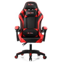 Chaise de bureau ergonomique pivotante rouge pour gaming avec support, vente en gros, offre spéciale