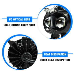 LiuHJG Nuova Versione Aggiornata Bianca e Gialla 20W Faro Fendinebbia Impermeabile per Moto con Funzioni Occhio del Diavolo - Product Image 2