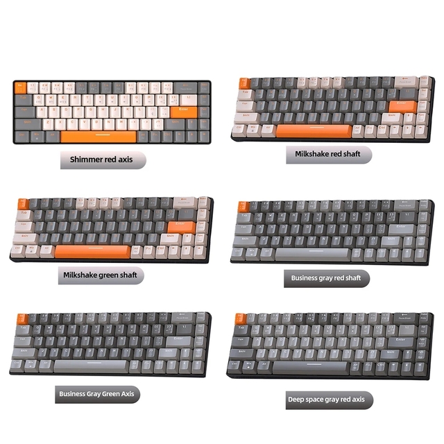 K68 Mini Keyboard Gaming Mechanical Keyboard 2.4G Wireless BT 5.0 Keyboard for PC Gamer Keycaps Hot-Swap 68 Keys Russian Layout