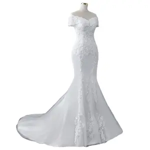 2022 Nieuwe Collectie Off Shoulder Mermaid Designer Bridal Jurken Meisje Trouwjurk