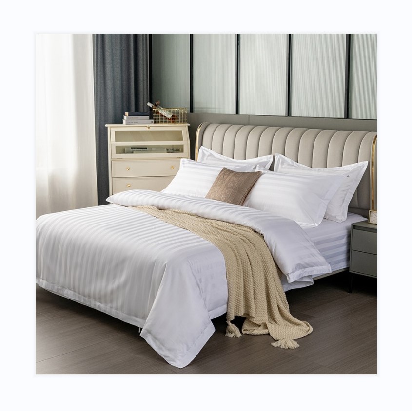 All'ingrosso 5 stelle Hotel 100% cotone lenzuolo di lusso Hotel Flat Sheet set biancheria da letto set