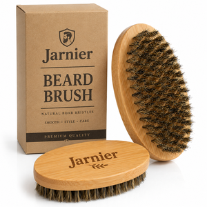 Spazzola per Capelli con Setole di Cinghiale Morbide, Curva a 360°, con Logo Personalizzato, in Legno di Bambù, Spazzola per <span class=keywords><strong>Barba</strong></span> con Setole Vegane, Piccola Spazzola da Rasatura per Uomo - Product Image 2