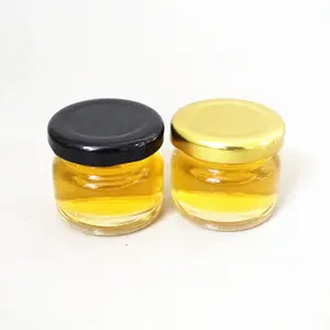 Mini honey jar 25ml glass bottle for honey jam with metal cap