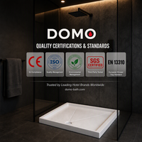 Base de douche en résine acrylique solide, imperméable, antidérapante, avec drain de sol, taille personnalisée pour salle de bain