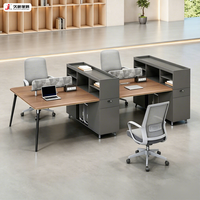 Bureau de travail JIUSHUN avec cloison, design moderne, minimaliste, en bois, pour 2, 4, 6 ou 8 personnes, table de personnel
