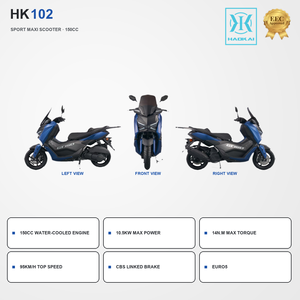 Scooter à essence 150cc certifié EEC Euro 5, moteur refroidi par eau EFI, roues de 12 pouces, freins CBS, scooter de rue - Product Image 4