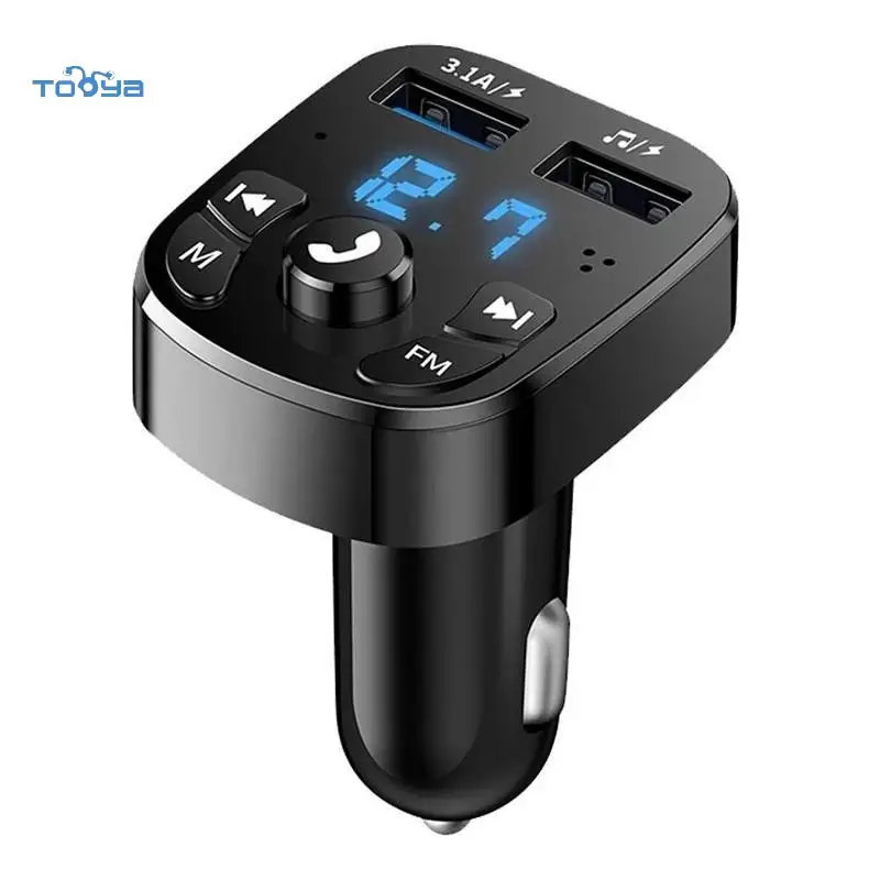 FM Transmitter Blue tooth Wireless Car kit Handfree Tooya 3.1A Dual USB Car Charger MP3 Music TF Card U disk Player