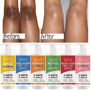 OEM organik kakao yağı AHA Kojic asit beyazlatma nemlendirici vücut losyonu en parlatıcı sıkılaştırıcı vücut kremi kadınlar için - Product Image 1