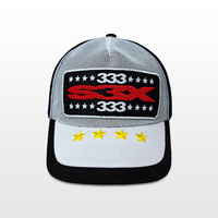 Topi Trucker Balap Pria Wanita Abu-abu Biru Satin Vintage Sporty Formal Streetwear Motorsport Bordir Bintang Dapat Disesuaikan 100% Katun