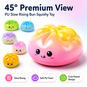 Jouets Squishy en PU de Haute Qualité à Remontée Lente, Petits Yeux Expressifs, en Forme de Dumplings, Jouets à Presser pour Enfants - Vente en Gros - Product Image 5