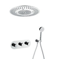 Foshan HANC — système de douche à plafonnier dissimulé en laiton, grand système de pluie de forme ronde avec lumière LED, livraison gratuite