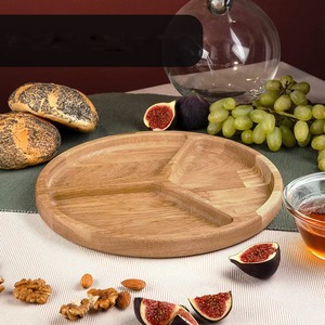 Plato de madera con tres compartimentos para aperitivos, tamaño pequeño, 25x25x2cm, bandeja multiusos para dulces, frutas, mesa de centro para sala de estar - Product Image 3