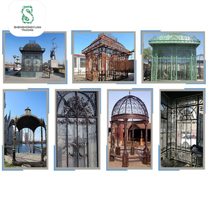 Gazébo victorien fer forgé, jardin extérieur en <span class=keywords><strong>acier</strong></span> métal verre pavillon mariage véranda serre verre Commercial - Product Image 2