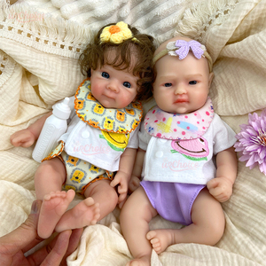 Muñeca Reborn Pequeña de Silicona con Cabello Enraizado a Mano, Muñeca Bebé Calva, Juguete de Muñeca para Parejas que Adoptan - Product Image 3