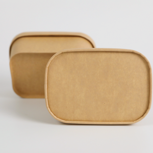 وعاء سلطة من ورق الكرافت بني مستطيلة للاستعمال مرة واحدة ، وعاء آيس كريم من ورق الكرافت 16 أونصة ، وعاء من ورق الكرافت مربع مع غطاء - Product Image 6