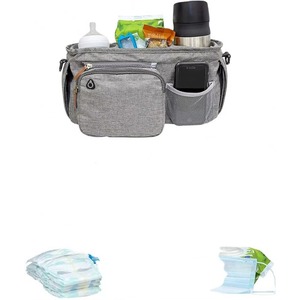 Bolsa de Accesorios para Cochecito de Bebé Personalizada de Fábrica BSCI, Bolsa Desmontable Antideslizante, Organizador Universal para Cochecito de Bebé, Bolsa para Pañales - Product Image 3