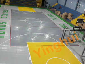 Carreaux de basket-ball intérieur de qualité supérieure en PP Revêtement de sol Installation facile et durable en polypropylène Sports de surface durables - Product Image 2