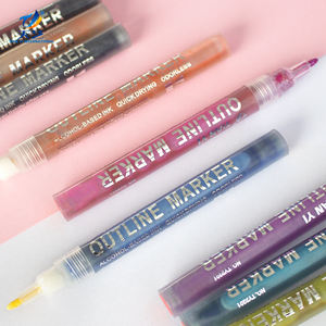 Marcadores de Doble Línea, 24 Rotuladores Metálicos de Colores de Ensueño con Autocontorno, Marcadores Resaltadores, Tarjetas de Regalo, Bolígrafos para Dibujar y Escribir - Product Image 4