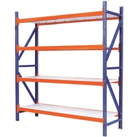 Barre de support de stockage métallique, système de rayonnage d'entrepôt robuste et durable