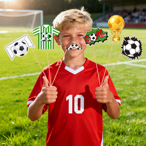 Decoraciones para Fiesta de <span class=keywords><strong>Cumpleaños</strong></span> de Fútbol, 24 Accesorios para Fotos con Palitos para Fiesta Temática de Fútbol, Artículos para el Dí<span class=keywords><strong>a</strong></span> del Partido - Product Image 3