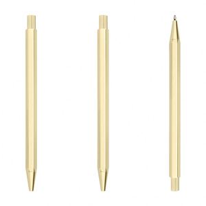 Stylo en laiton fin, stylo à bille en métal pour hôtel, haute qualité, logo personnalisé, impression noire, stylo promotionnel sportif - Product Image 4