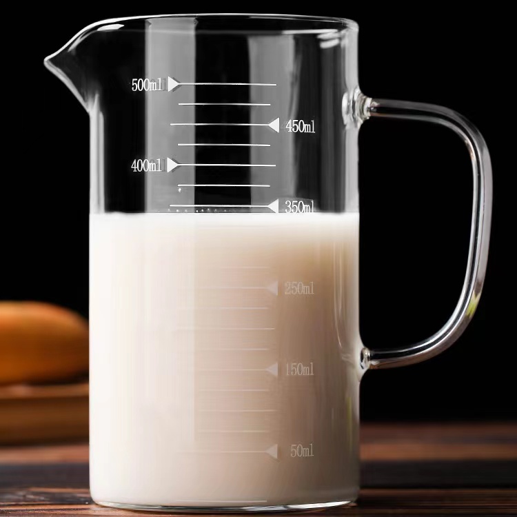 Large Capacity Borosilicate 125ml 250ml 350ml 500ml 1000ml Glass Beaker Measuring Cup