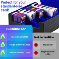 Organisateur de cartes professionnel Juzi 2400+ cartes sans pochettes, 4 rangées, pour cartes Magic TCG, cartes sportives, jeux de table, carrom, boîte personnalisable en cuir PU