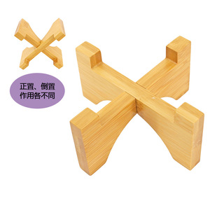 Factory wholesale bamboo cross-shaped casserole dish <b>rack</b>, pot bottom support, foldable bowl and <b>plate</b> insulated bamboo drain - Product Image 1