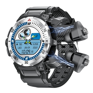 Montre connectée de sport d'extérieur avec écouteurs pour hommes - Étanche IP67, <span class=keywords><strong>boussole</strong></span>, GPS, moniteur de fréquence cardiaque et suivi d'activité - Product Image 1