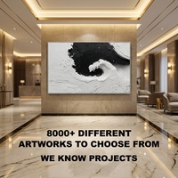 Décoration murale abstraite de grande taille de qualité muséale, peinture à l'huile 100% peinte à la main sur mesure par 76 artistes pour appartement moderne de luxe