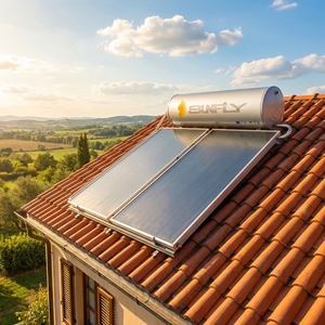 Calentador de <span class=keywords><strong>Agua</strong></span> <span class=keywords><strong>Solar</strong></span> Presurizado de 300L con Tanque Esmaltado - Colector de Placa Plana para Uso Doméstico, Hoteles, Piscinas y Comercial - Product Image 2