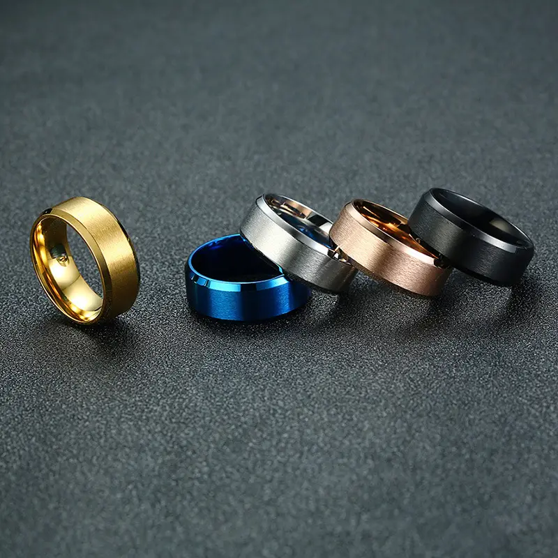 In stock wholesale 8mm Plain Wedding Bands custom ring stainless steel rings for man or woman Couples