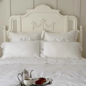 <span class=keywords><strong>Letto</strong></span> <span class=keywords><strong>Matrimoniale</strong></span> in Legno Massello Stile Retrò <span class=keywords><strong>Francese</strong></span>, Intagliato, Bianco Crema, con Rattan, Personalizzabile, 1,8 Metri - Product Image 5