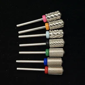 New Silver! Quality 6.6mm Big Round Top barrel Original Tungsten steel Carbide Manicure Nail <b>drill</b> <b>bit</b> File Accessories - Product Image 6