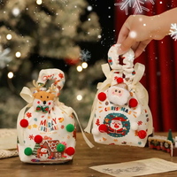 Kerstavond Cadeauverpakkingstas Fruit Snoepzakdoek Voor Kinderen Handheld Trekkoord Kerstcadeauzakje