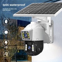 Caméra de surveillance solaire sans fil 1080P 360° CMOS à double vue, vision nocturne infrarouge, sans réseau, pour extérieur, directement de l'usine